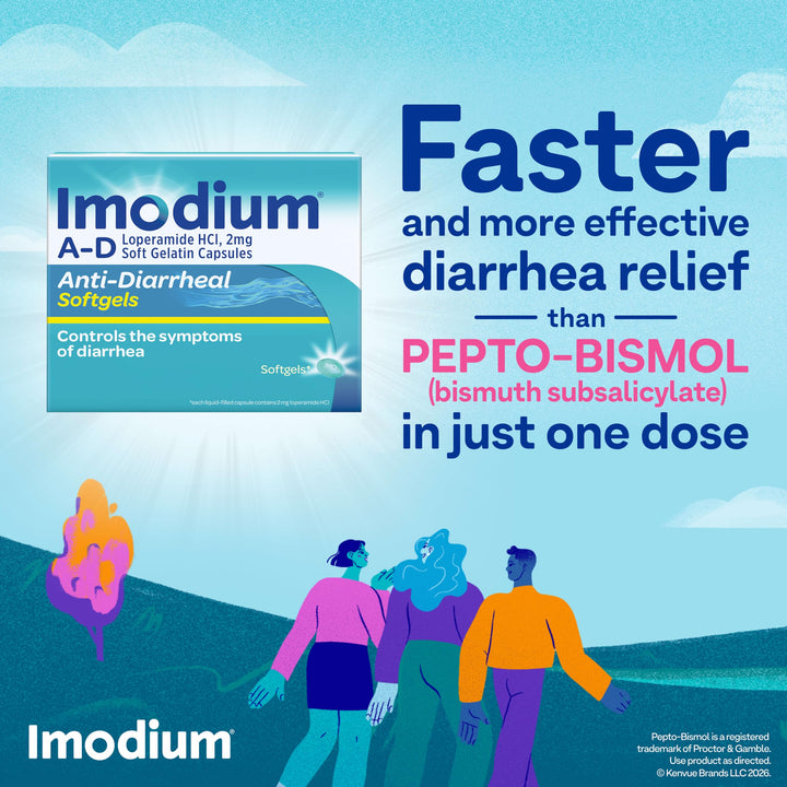 Imodium Anti-Diarrheal Softgels, 2 mg, 12 Count