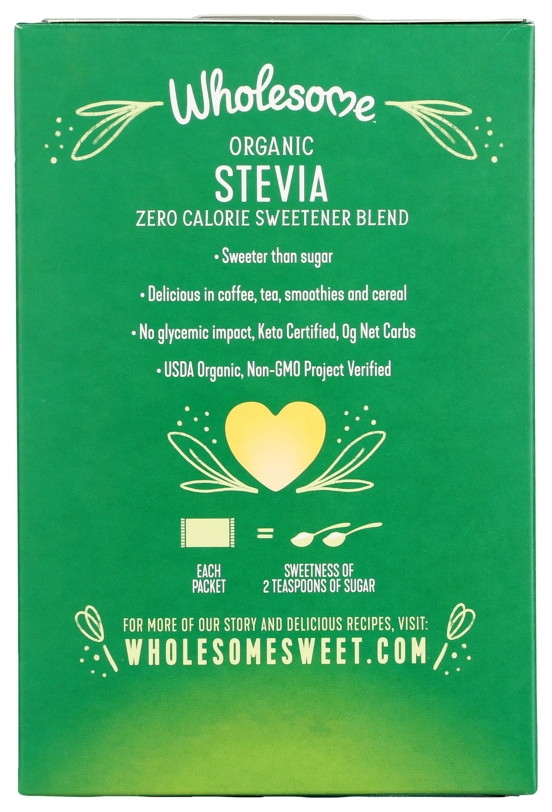 Wholesome Organic Stevia Sweetener, 75 Count