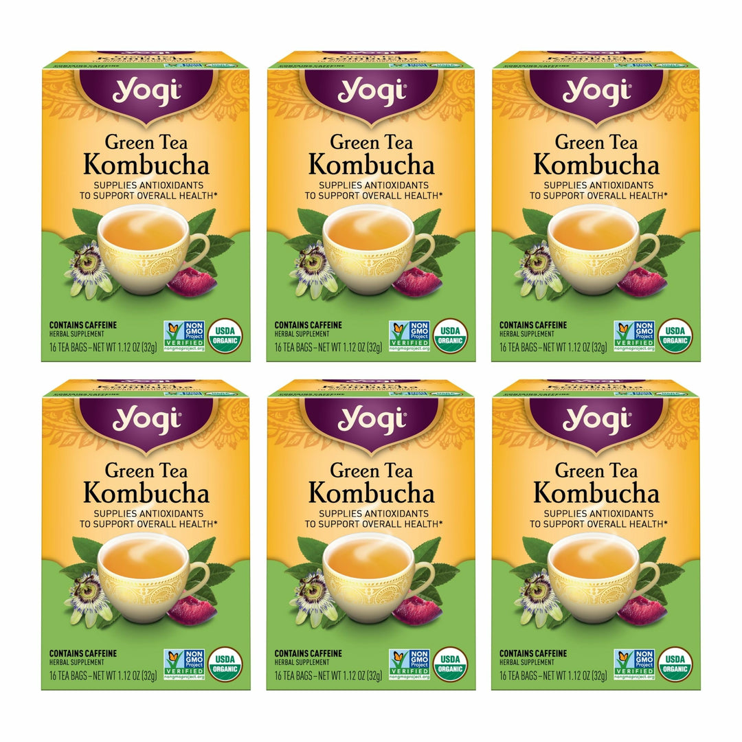 Yogi Green Tea Kombucha, 16 Count, Pack of 6