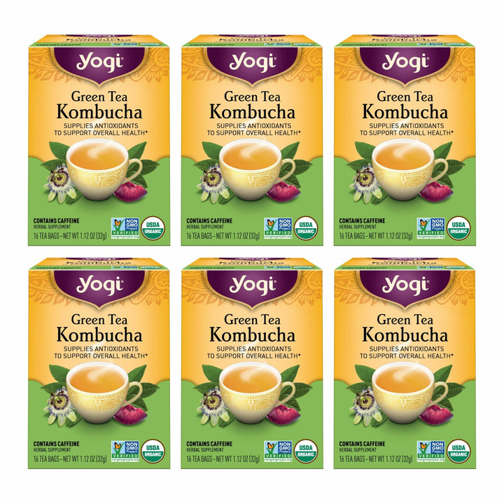 Yogi Green Tea Kombucha, 16 Count, Pack of 6