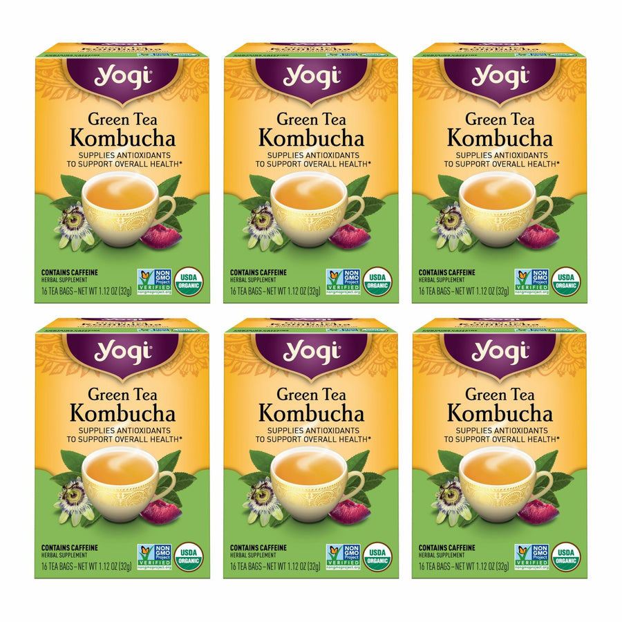 Yogi Green Tea Kombucha, 16 Count, Pack of 6