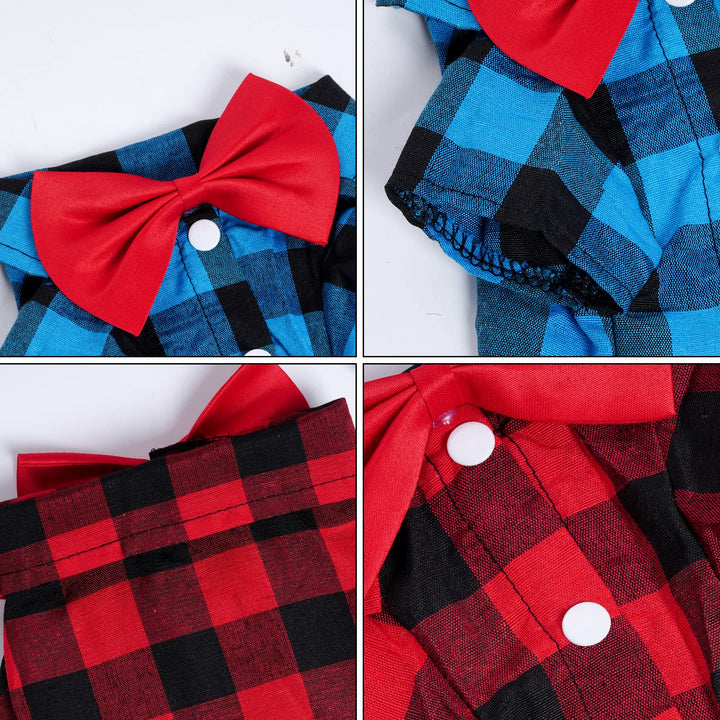 Tongcloud Plaid Dog and Cat Shirt, 3 Count