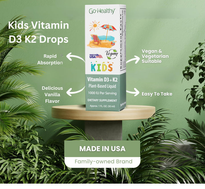 Go Healthy Natural Kids Vitamin D3 K2 Liquid Drops