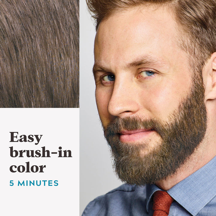 Just For Men Mustache & Beard Brush In Color Gel, Light Medium Brown M30, Pack of 1