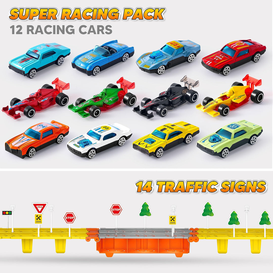 JOYIN 3 Layer Foldable Track Carrier Truck Set, 12 Count