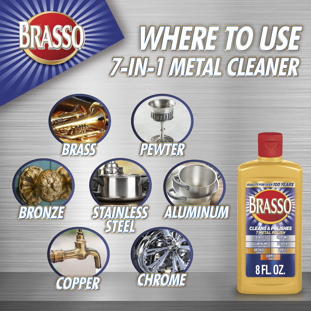 Brasso Multi-Purpose Metal Polish, 8 oz