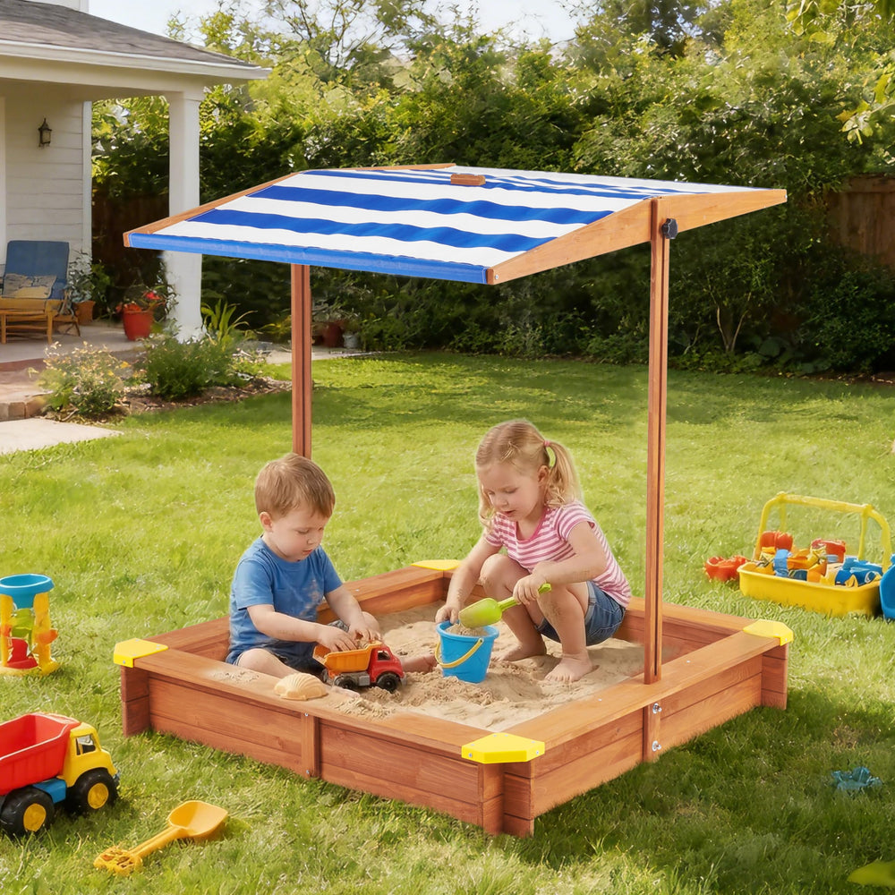 Mederra Kids Wooden Sandbox, 46 in