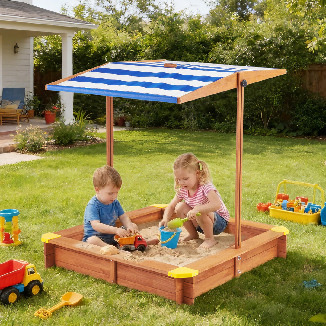 Mederra Kids Wooden Sandbox, 46 in