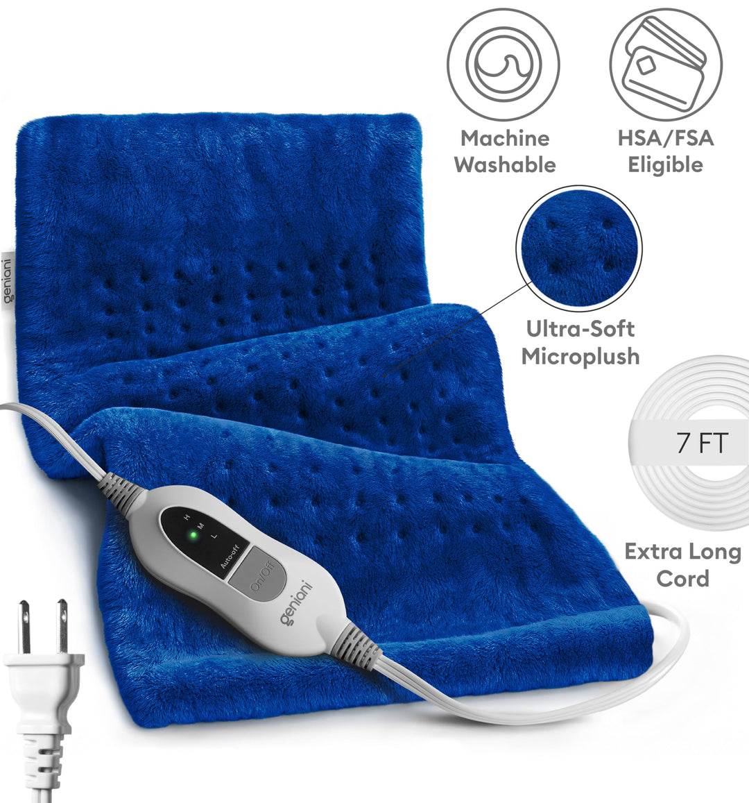 GENIANI XL Heating Pad, Space Blue