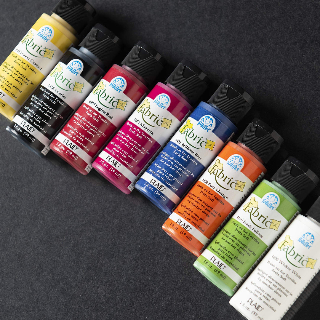 FolkArt Brush On Fabric Paint Beginner Set, 2 oz