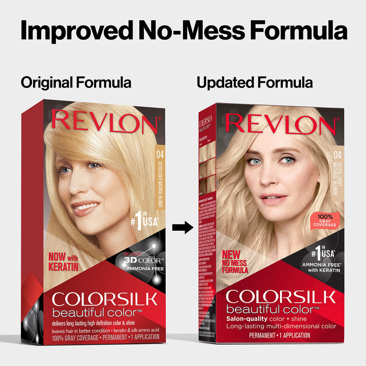 REVLON Colorsilk Beautiful Color Permanent Hair Color, 70 Medium Ash Blonde