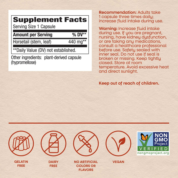Nature's Way Horsetail Grass, 440 mg, 100 Count
