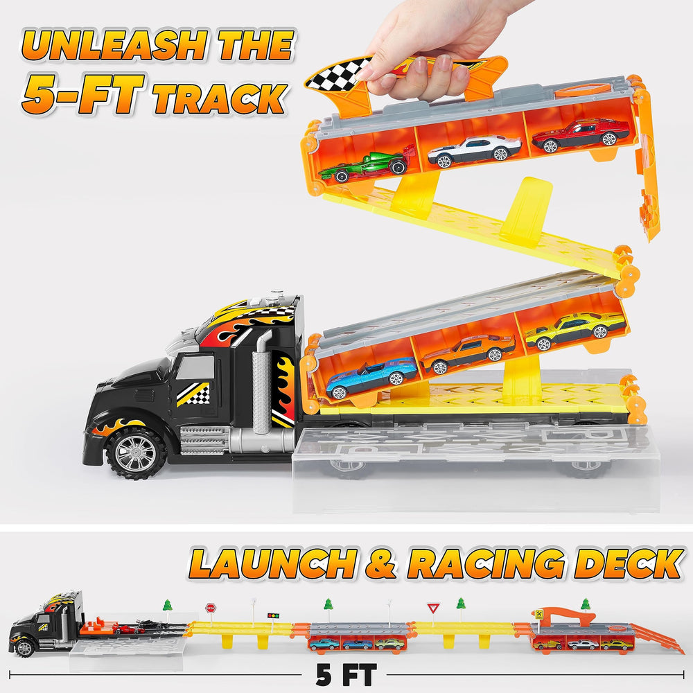 JOYIN 3 Layer Foldable Track Carrier Truck Set, 12 Count