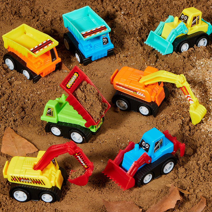 JOYIN Pull Back Construction Vehicles, 12 Count