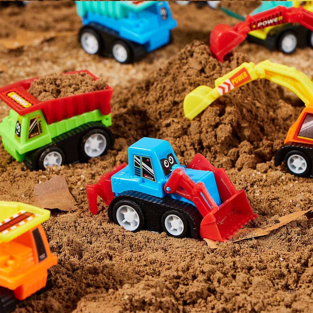 JOYIN Pull Back Construction Vehicles, 12 Count