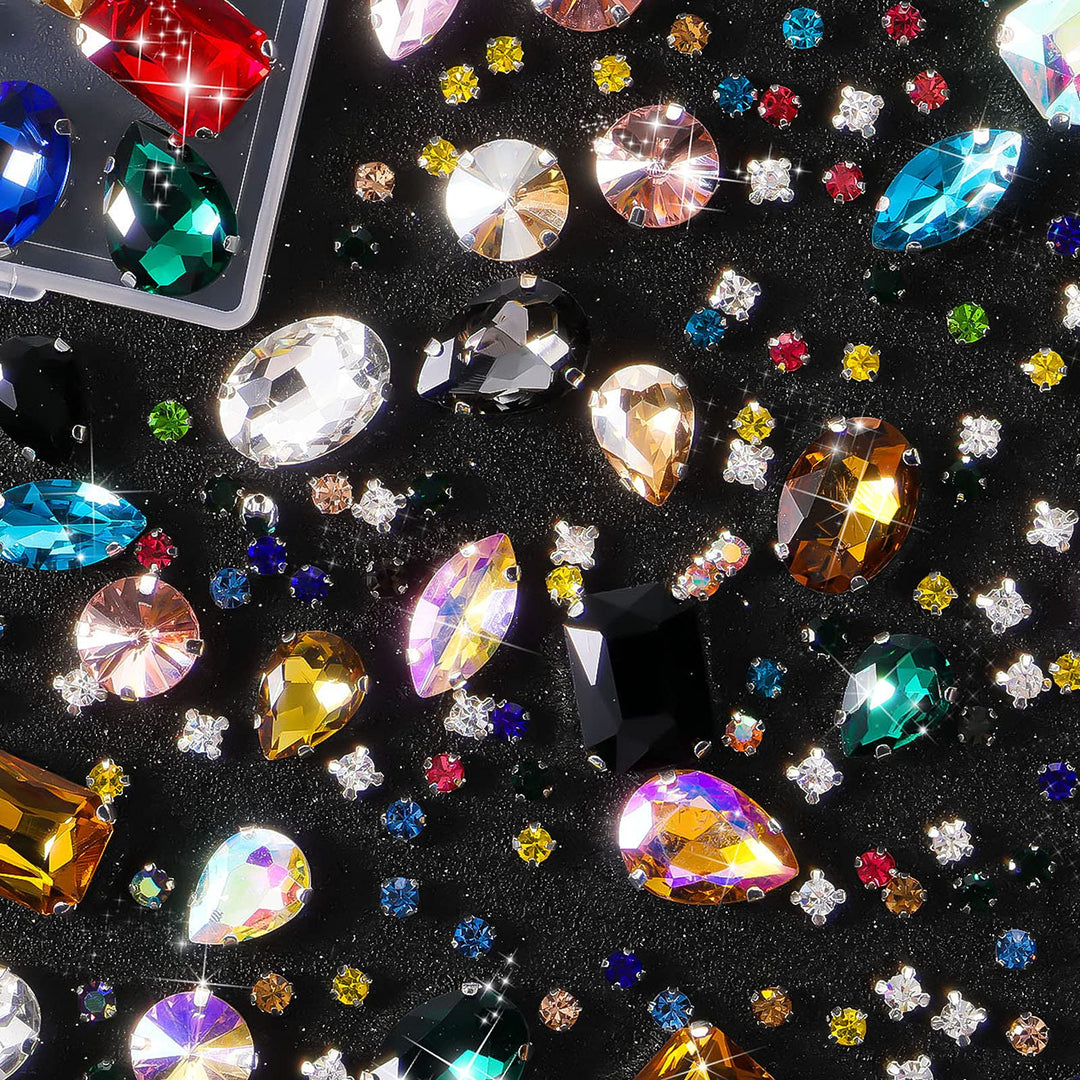 WILLBOND Sew on Rhinestones, Mixed Color, 156 Count