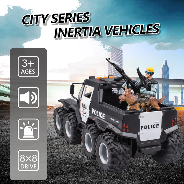 i diy Police Car Toy, 8x8, Military Policeman & Dog