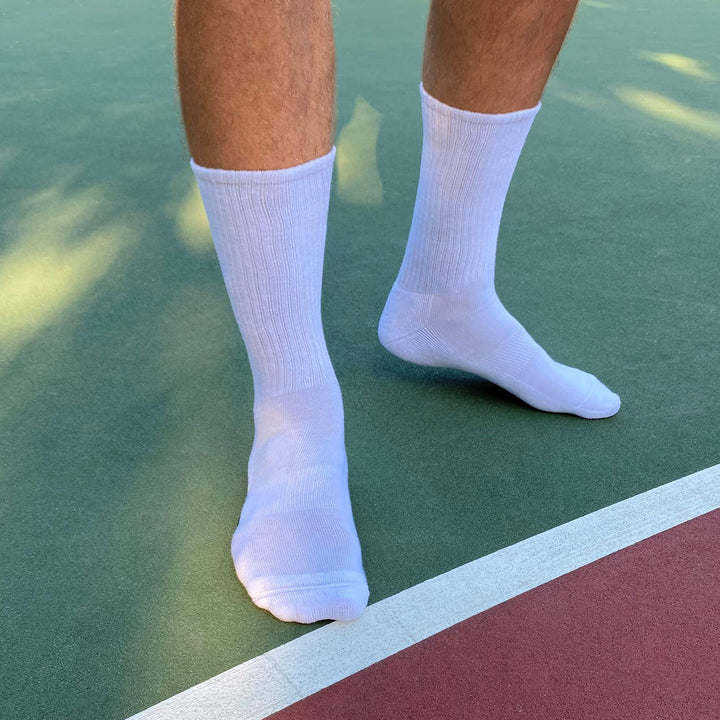 Gildan Performance Crew Socks, White, Large