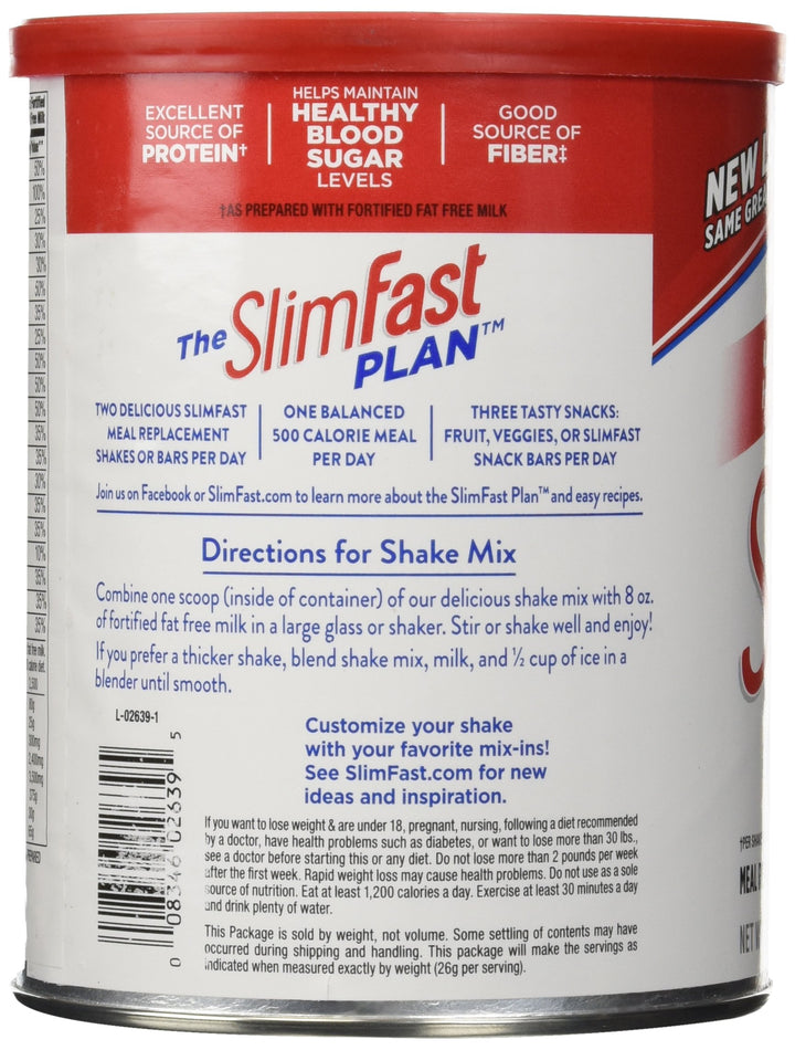 SlimFast Meal Replacement Powder, Strawberries & Cream, 14 Servings