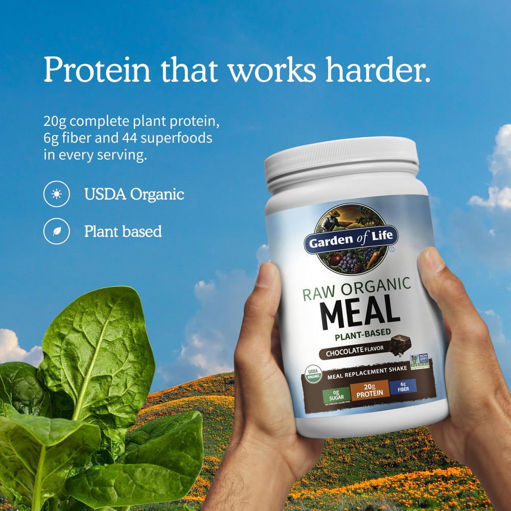 Garden of Life Raw Organic Meal Protein Powder, Chocolate, 14 Servings