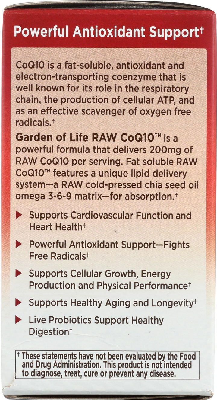 Garden of Life Raw CoQ10, 60 Count