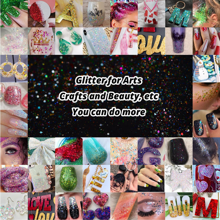HTVRONT Holographic Chunky Glitter, Silver, 100 g