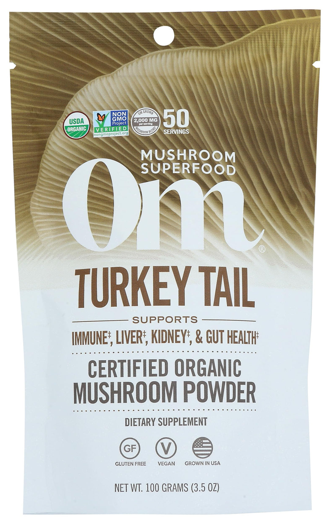 Om Mushroom Superfood Turkey Tail Organic Mushroom Powder, 100 g