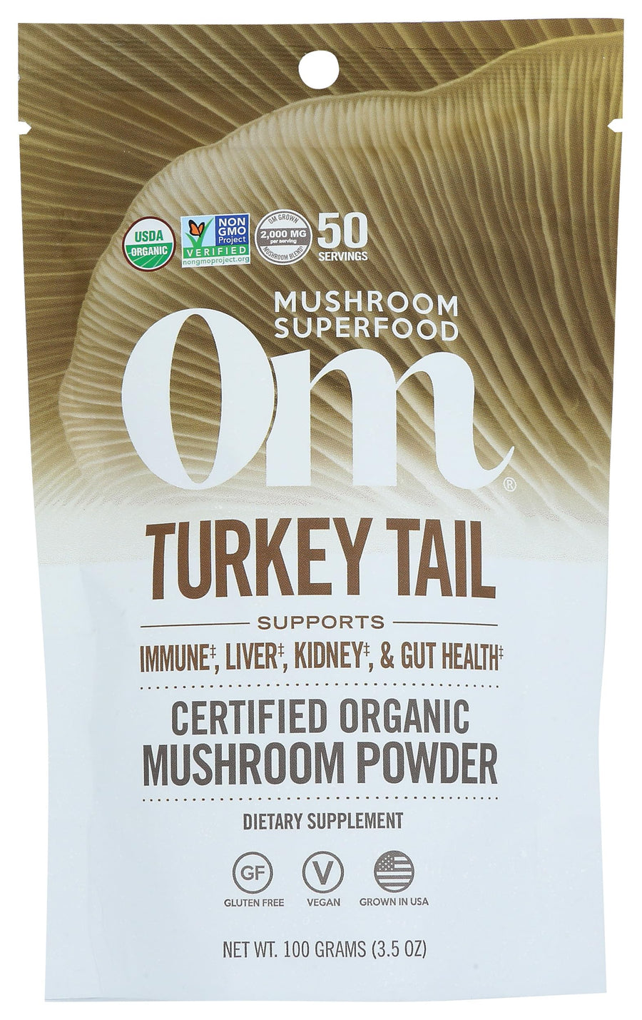 Om Mushroom Superfood Turkey Tail Organic Mushroom Powder, 100 g