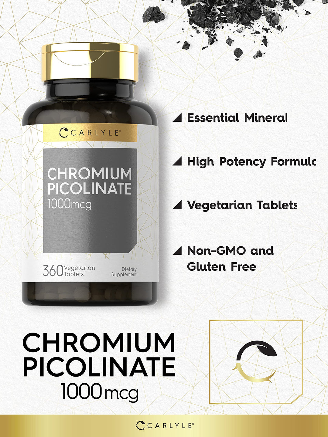 Carlyle Chromium Picolinate, 1000 mcg, 360 Count