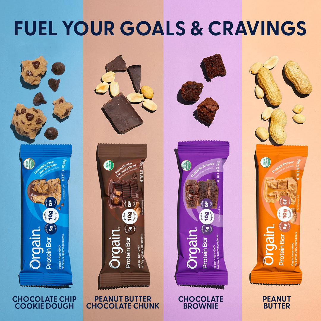 Orgain Organic Vegan Protein Bar, Chocolate Brownie, 12 Count