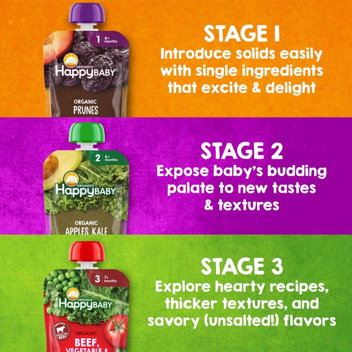 Happy Family Organic Baby Food, Apples Blueberries and Oats, 113 g