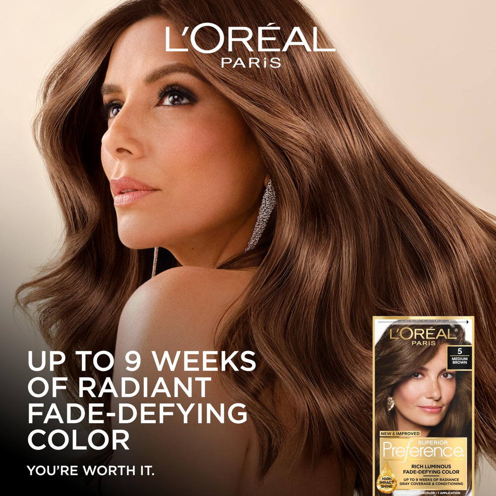 L'Oreal Paris Superior Preference Permanent Hair Color, Dark Mahogany Brown 4M, 1 Count