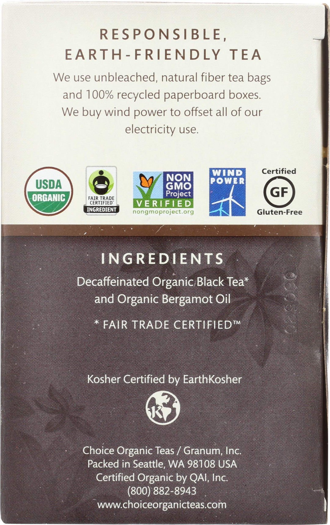 Choice Organic Teas Decaf Earl Grey, 16 Count