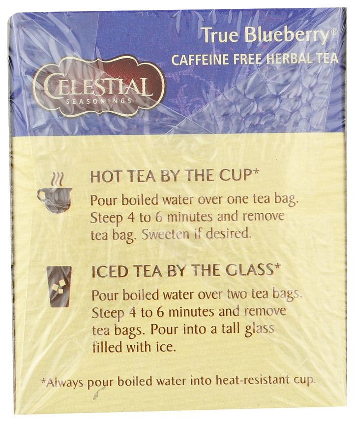 Celestial Seasonings True Blueberry Herbal Tea, 20 Count, 1.6 oz