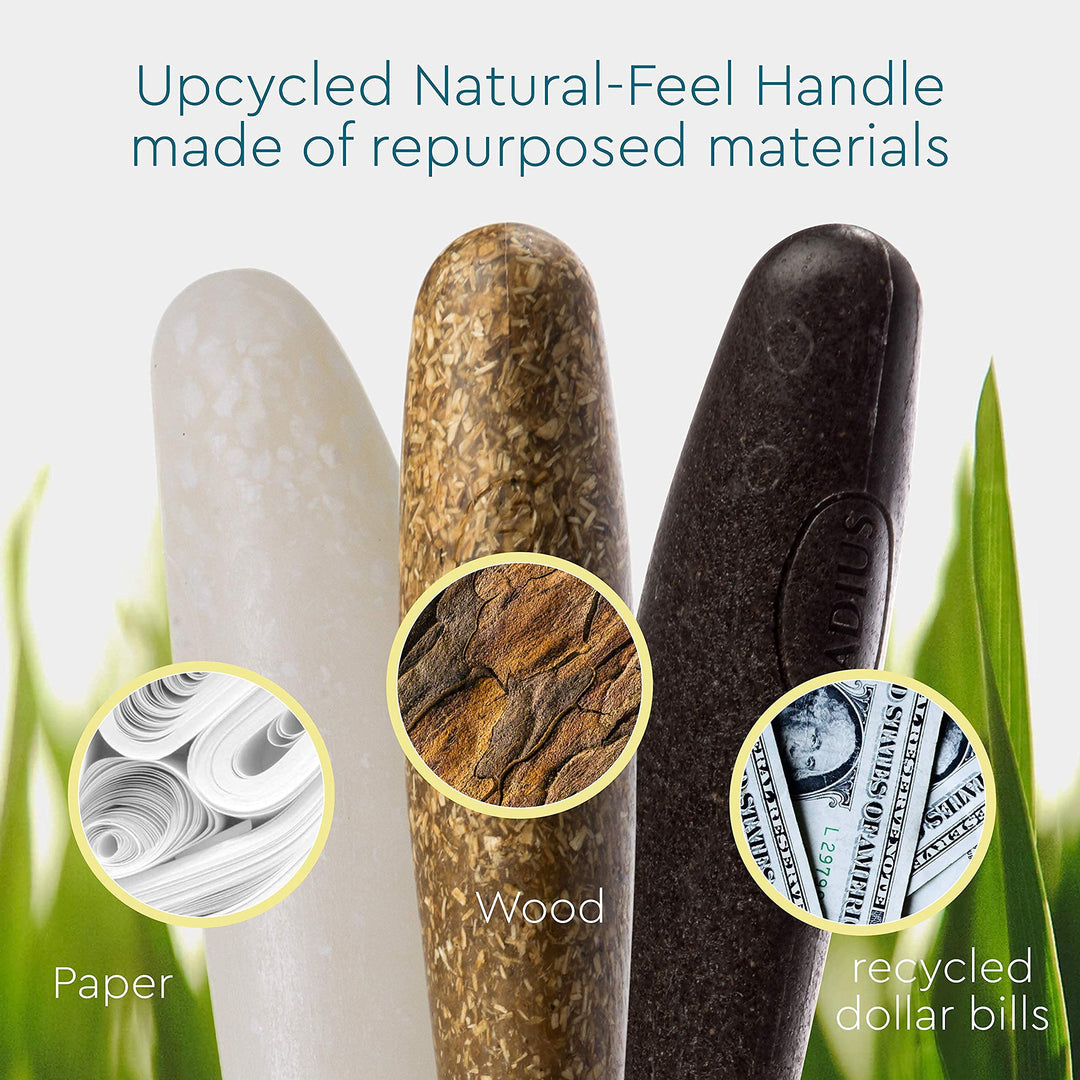 RADIUS Source Brush Toothbrush, Soft Bristles, Upcycled Wood Handle
