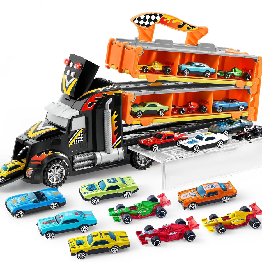 JOYIN 3 Layer Foldable Track Carrier Truck Set, 12 Count