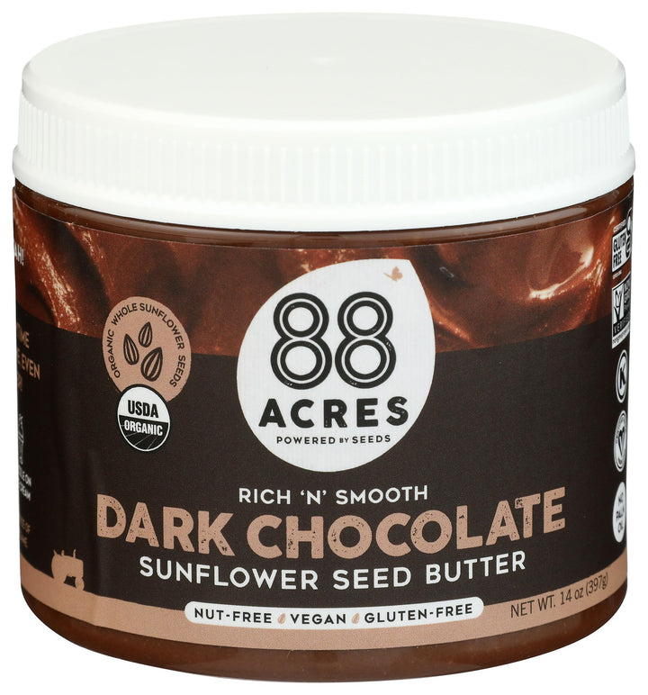 88 Acres Sunflower Seed Butter, Chocolate, 14 oz