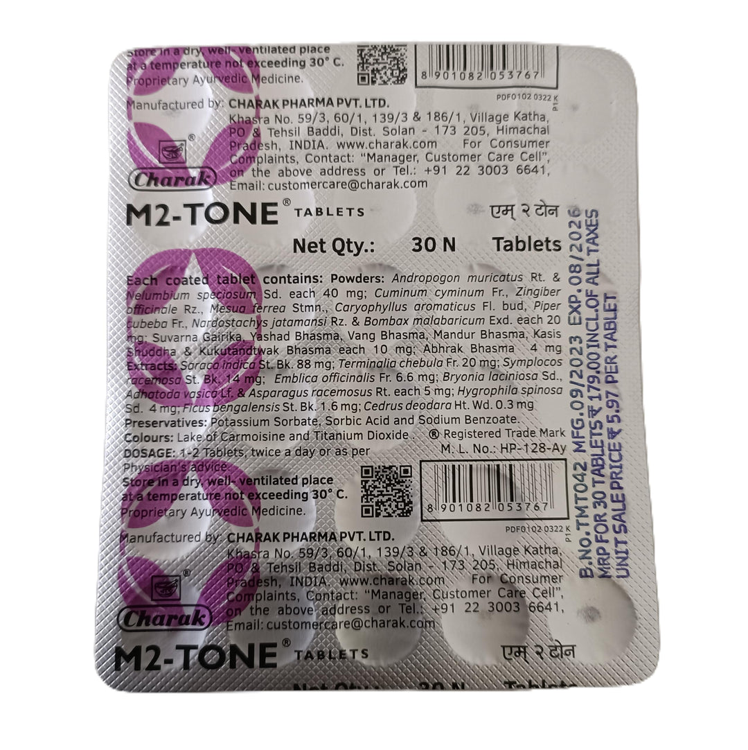 Charak M2 Tone Tablets, 30 Count