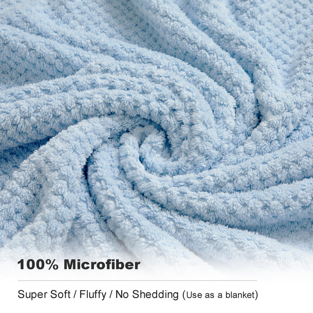Smuge Bath Towels Set, Blue, 4 Count