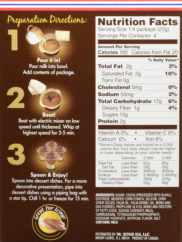 Dr. Oetker Mousse Mix, Milk Chocolate, 3.1 oz