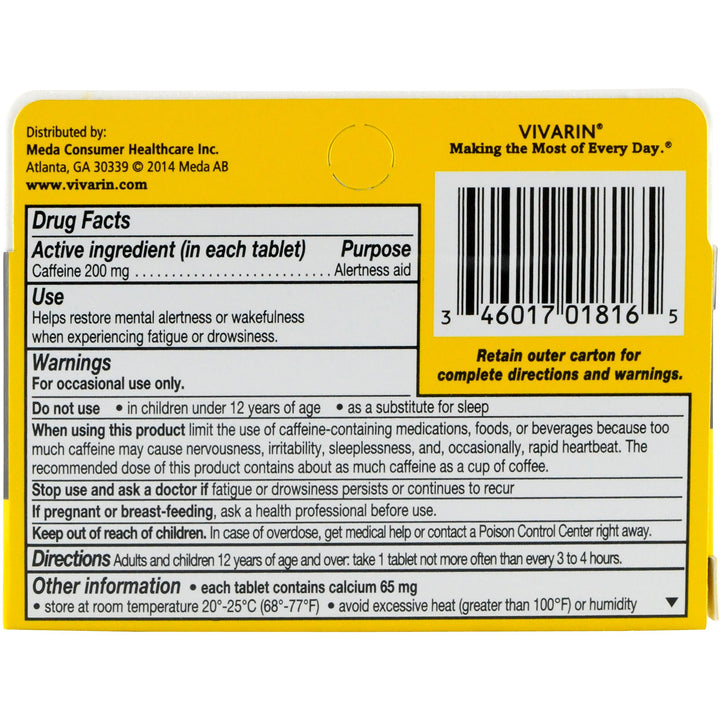 Vivarin Caffeine Tablets, 200 mg, 16 Count