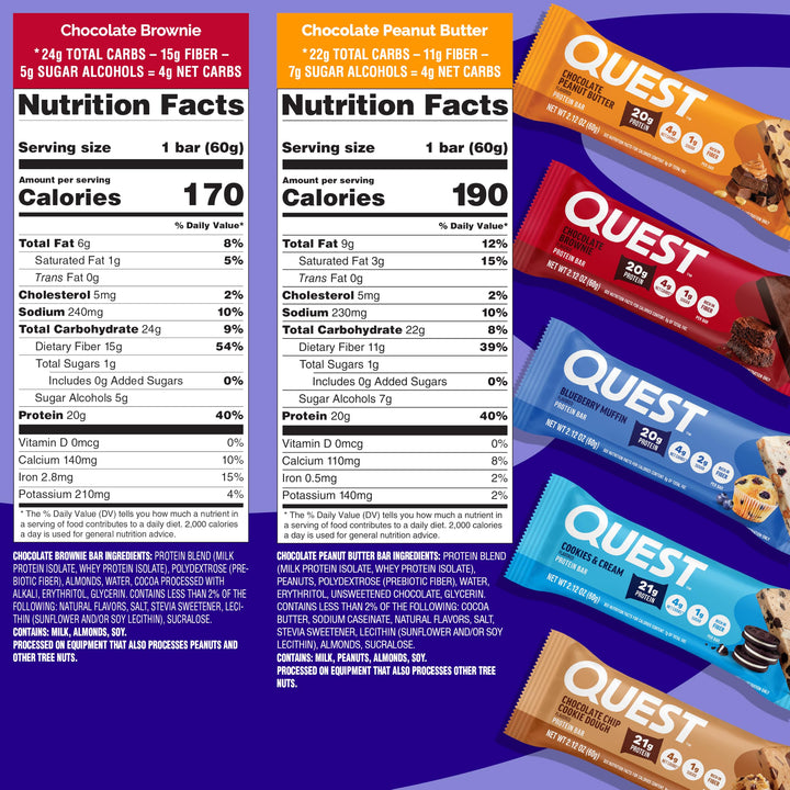 Quest Protein Bars Ultimate Variety Pack, 12 Count