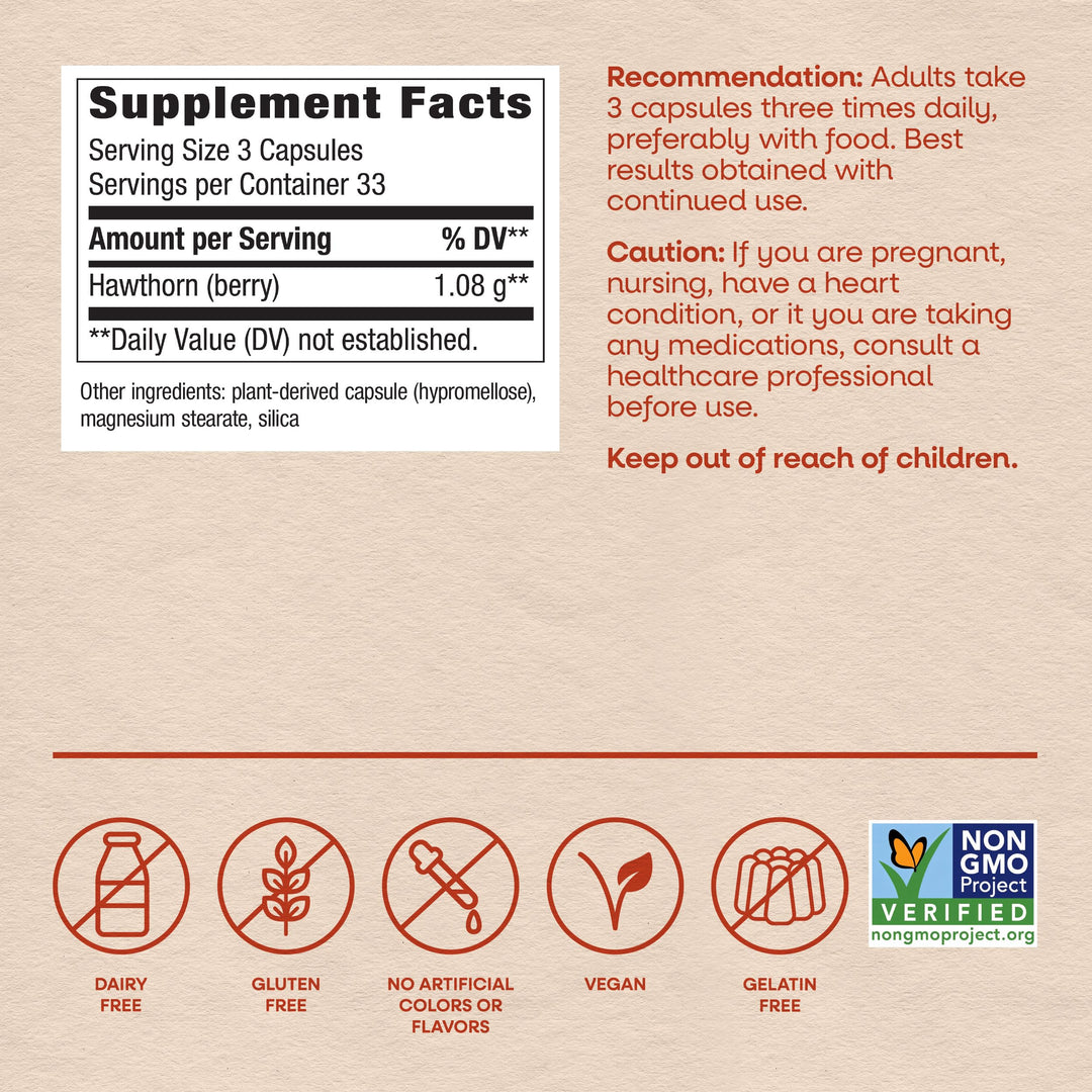 Nature's Way Hawthorn Berries, 100 Count