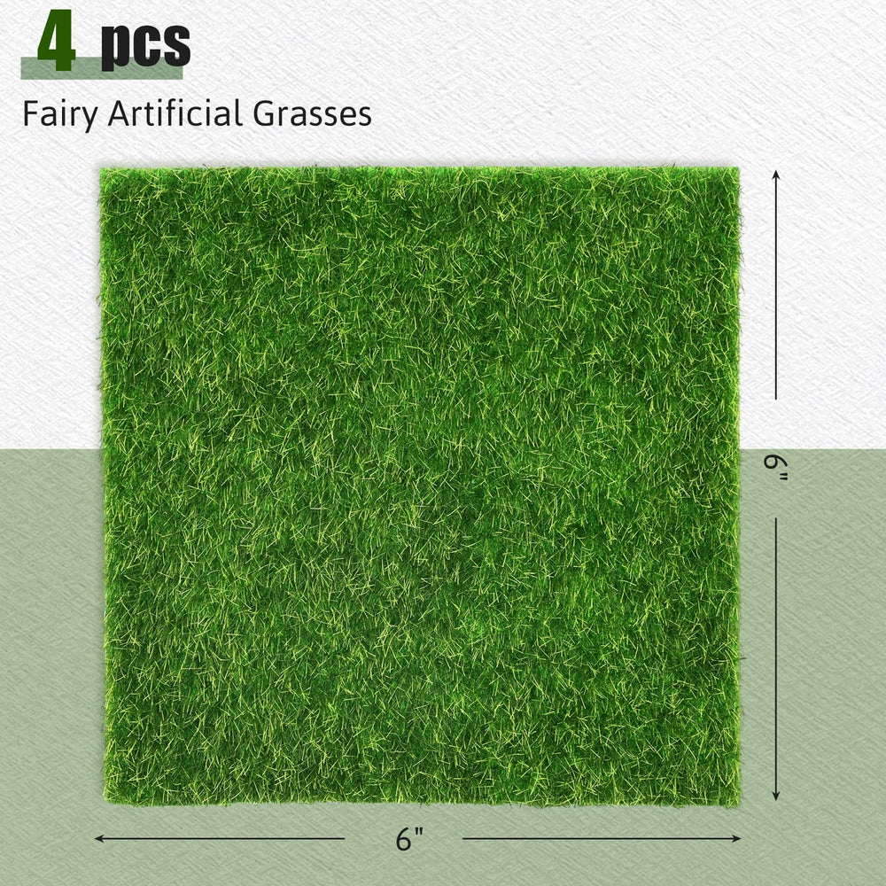 Shindel Fairy Artificial Grass, 6 x 6 in, 4 Count