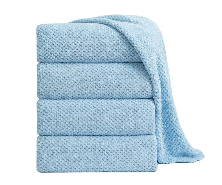 Smuge Bath Towels Set, Blue, 4 Count