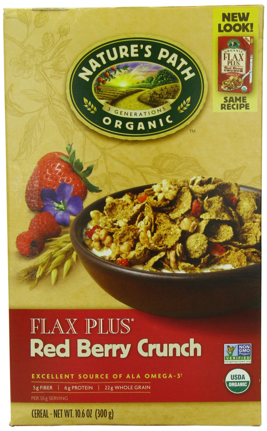 Nature's Path Organic Flax Plus Cereal, Red Berry Crunch, 10.6 oz