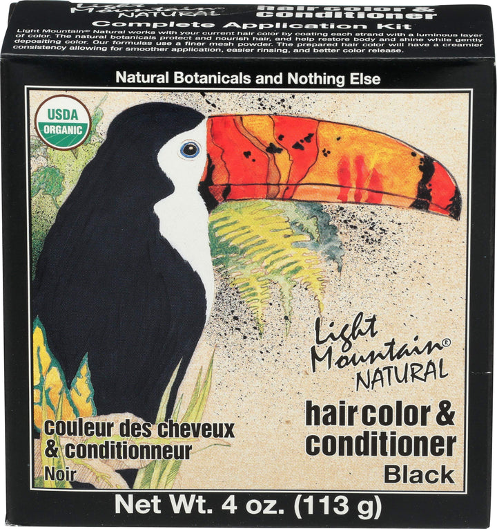 Light Mountain Hair Color and Conditioner, Black, 1 Count