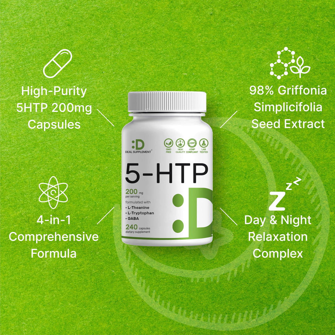 Eagleshine Vitamins 5-HTP Capsules, 200 mg, 180 Count