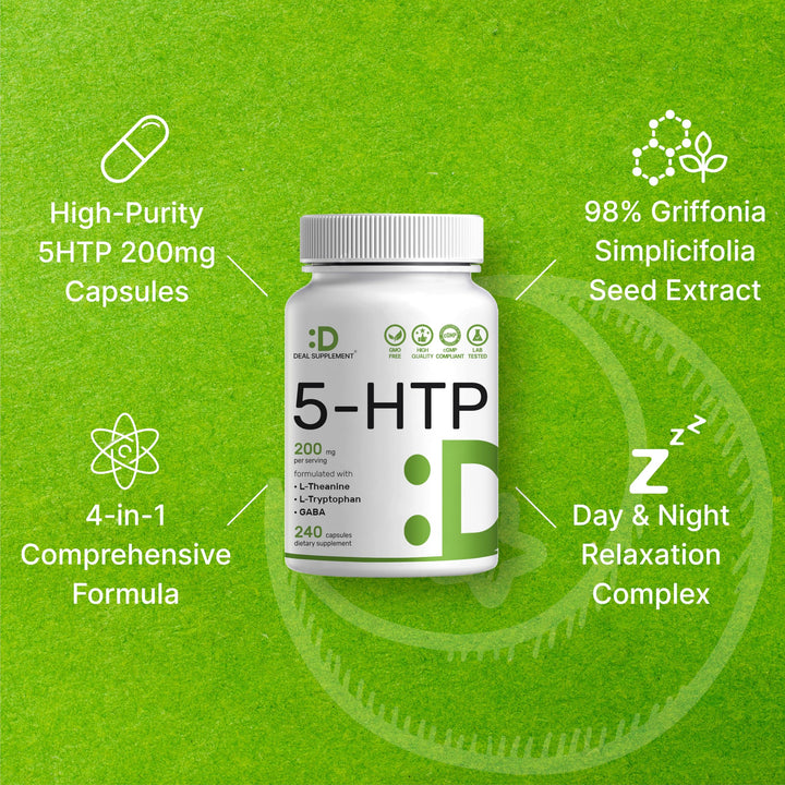 Eagleshine Vitamins 5-HTP Capsules, 200 mg, 180 Count