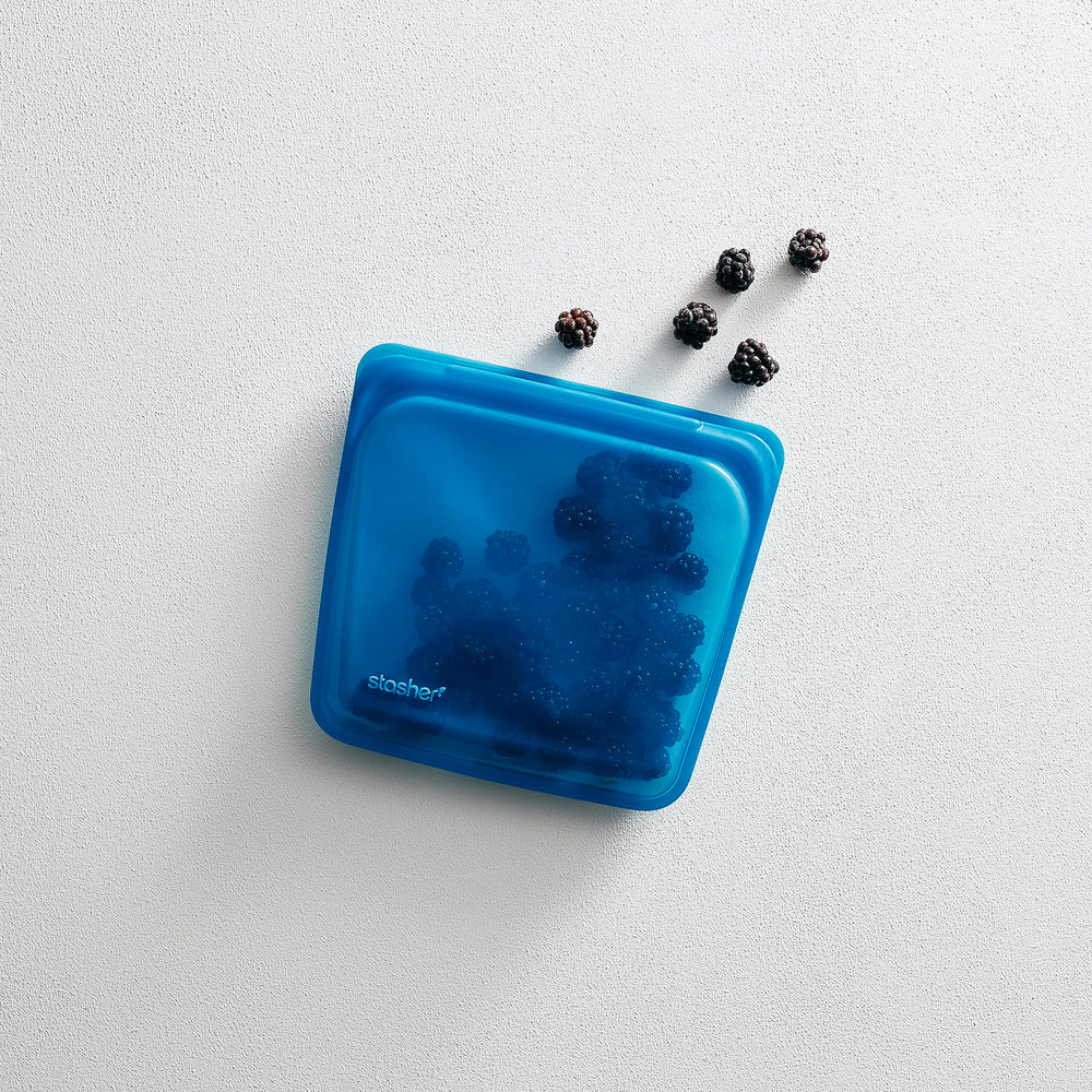 Stasher Reusable Silicone Sandwich Bag, Blueberry, 28 oz